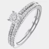 Love DIAMOND 9ct White Gold 24 Point Diamond Cluster Bridal Set