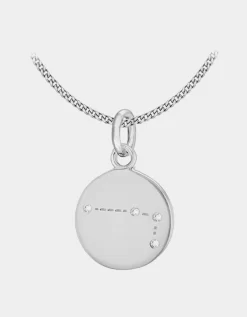 The Love Silver Collection Sterling Silver Cubic Zirconia Constellations Disc Pendant Necklace