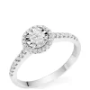 Beaverbrooks 9ct White Gold Diamond Halo Ring