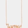The Love Silver Collection 18ct Rose Gold Plated Sterling Silver Personalised Script Name Necklace On Adjustable Curb Chain