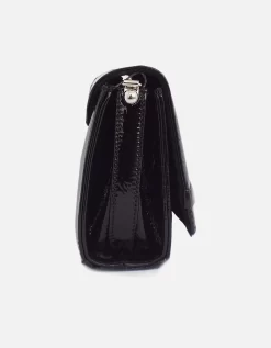 PETER KAISER Mimi Women's Dressy Shoulder Clutch Bag In Black Crackle Patent