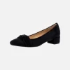 Gabor Prince Modern Leather Block Heel Pumps In Navy Suede