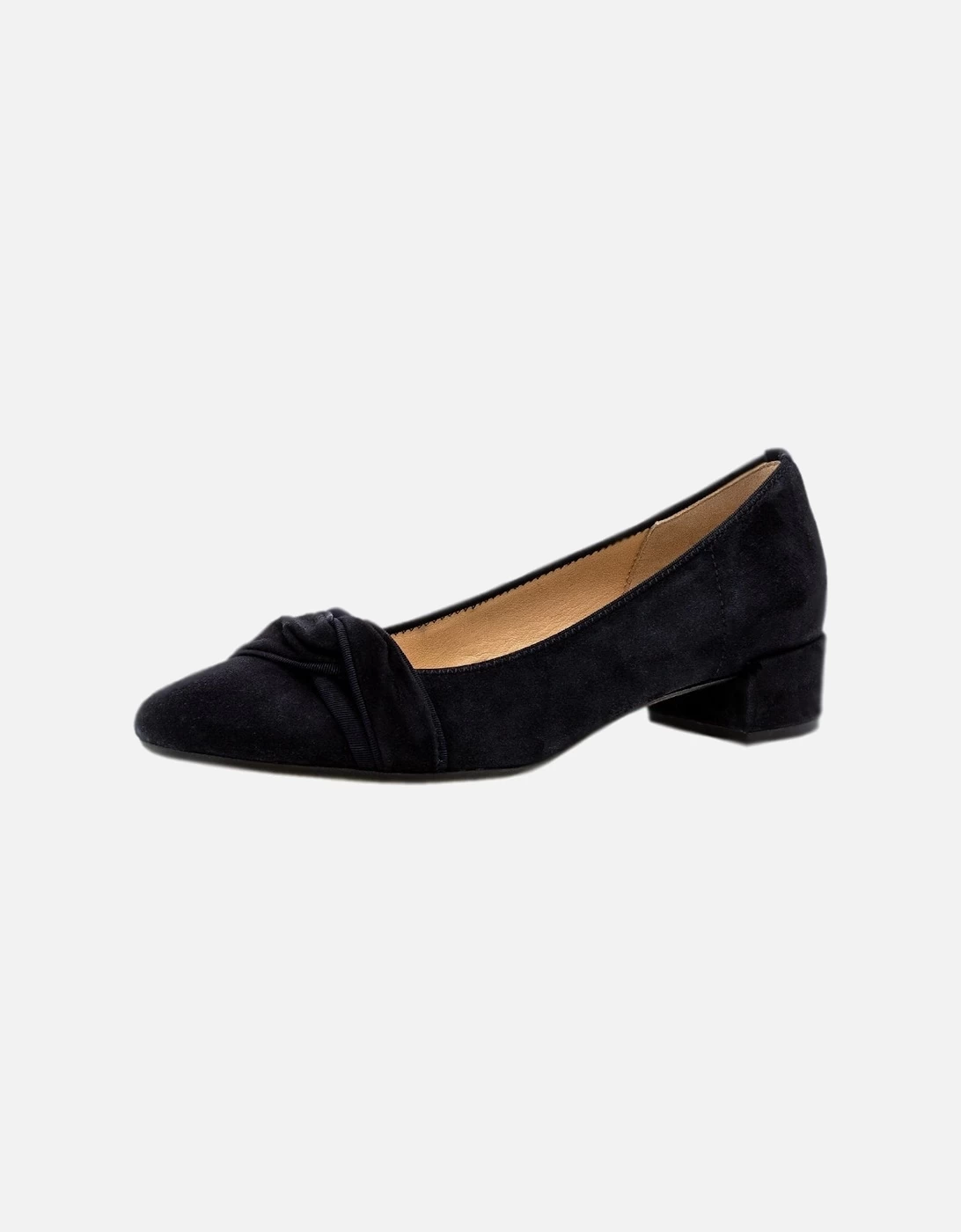 Gabor Prince Modern Leather Block Heel Pumps In Navy Suede