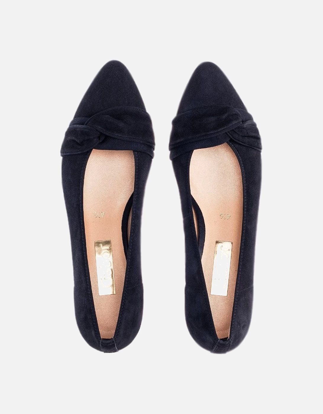 Gabor Prince Modern Leather Block Heel Pumps In Navy Suede - Image 4