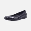 Gabor Splash Modern Wider Fit Ballet Pumps In Navy Patent