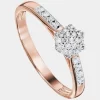 Love DIAMOND 9ct Rose Gold 10 Point Diamond Cluster Engagement Ring