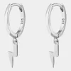 The Love Silver Collection Sterling Silver Lightning Bolt Huggie Earrings