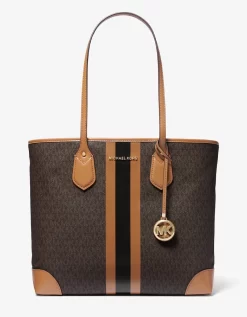 Michael Kors Eva Large Logo Stripe Tote Bag