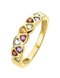 Love GEM 9ct Yellow Gold Multi Gemstone Ring