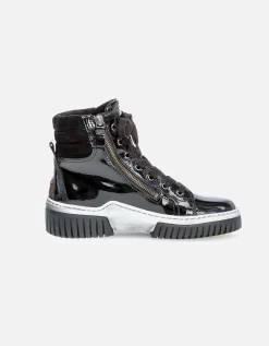 Gabor Acacia Fashion Ankle Boot In Black Patent