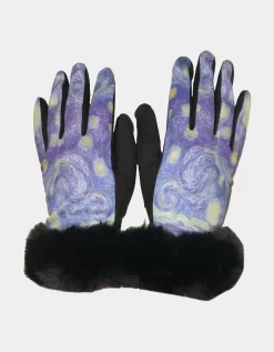 Purple Faux Suede Gloves