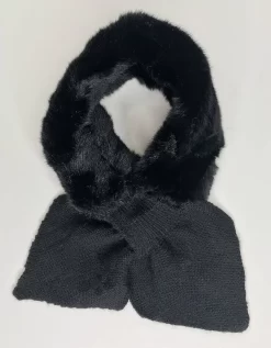 Black Faux Fur Scarf