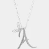 Say It With Diamonds Mini Winged Initial Necklace