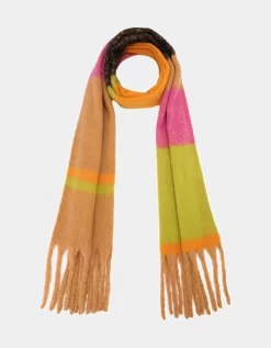 Cashmere Oversized Striped Scarf In Multi Tones