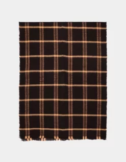 Black Cashmere Blend Check Scarf