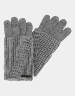 AllSaints Travelling Rib Gloves - Grey Marl