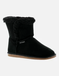 Hush Puppies Ashleigh Womens Suede Leather Ankle Boots Black UK Size