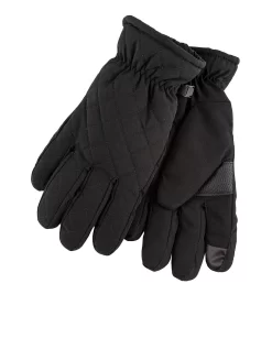 TOTES Water Repellent Quilted Gloves - Black
