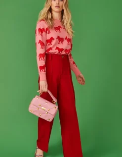 Zebra Print Jumper In Pink And Red