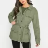 Long Tall Sally Khaki Belted Twill Jacke