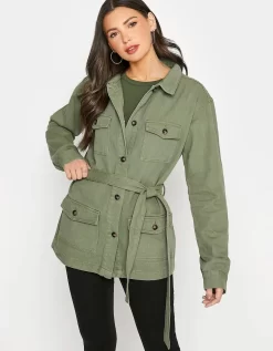 Long Tall Sally Khaki Belted Twill Jacke