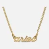 The Love Silver Collection Yellow Gold Plated Star Sign Text Necklace