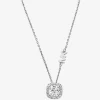 Michael Kors Sterling Silver Pavé Halo Necklace