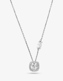 Michael Kors Sterling Silver Pavé Halo Necklace