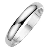 Love GOLD 18 Carat White Gold D Shaped Wedding Band 3mm