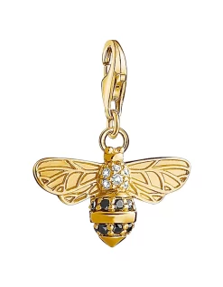 Thomas Sabo Sterling Silver Charm Club Bee Charm - Gorgeous, Golden Sparkles In All Lights