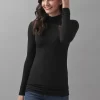 Crew Clothing Second Skin Polo Neck Top -black