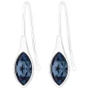 Jon Richard POLISHED DENIM BLUE PEAR FISH HOOK EARRINGS