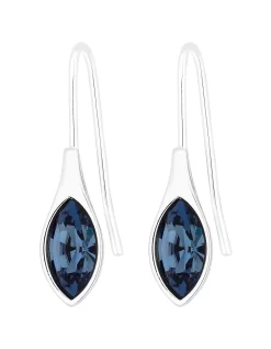Jon Richard POLISHED DENIM BLUE PEAR FISH HOOK EARRINGS