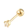 Seol + Gold 18ct Gold Plated Sterling Silver Tiny Cubic Zirconia Labret Screw Stud