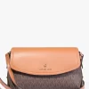 Michael Kors Brooklyn Flap Crossbody In Brown & Acorn