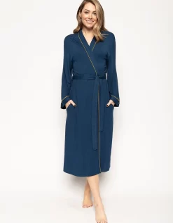 Cyberjammies Jersey Dressing Gown - Petrol Blue