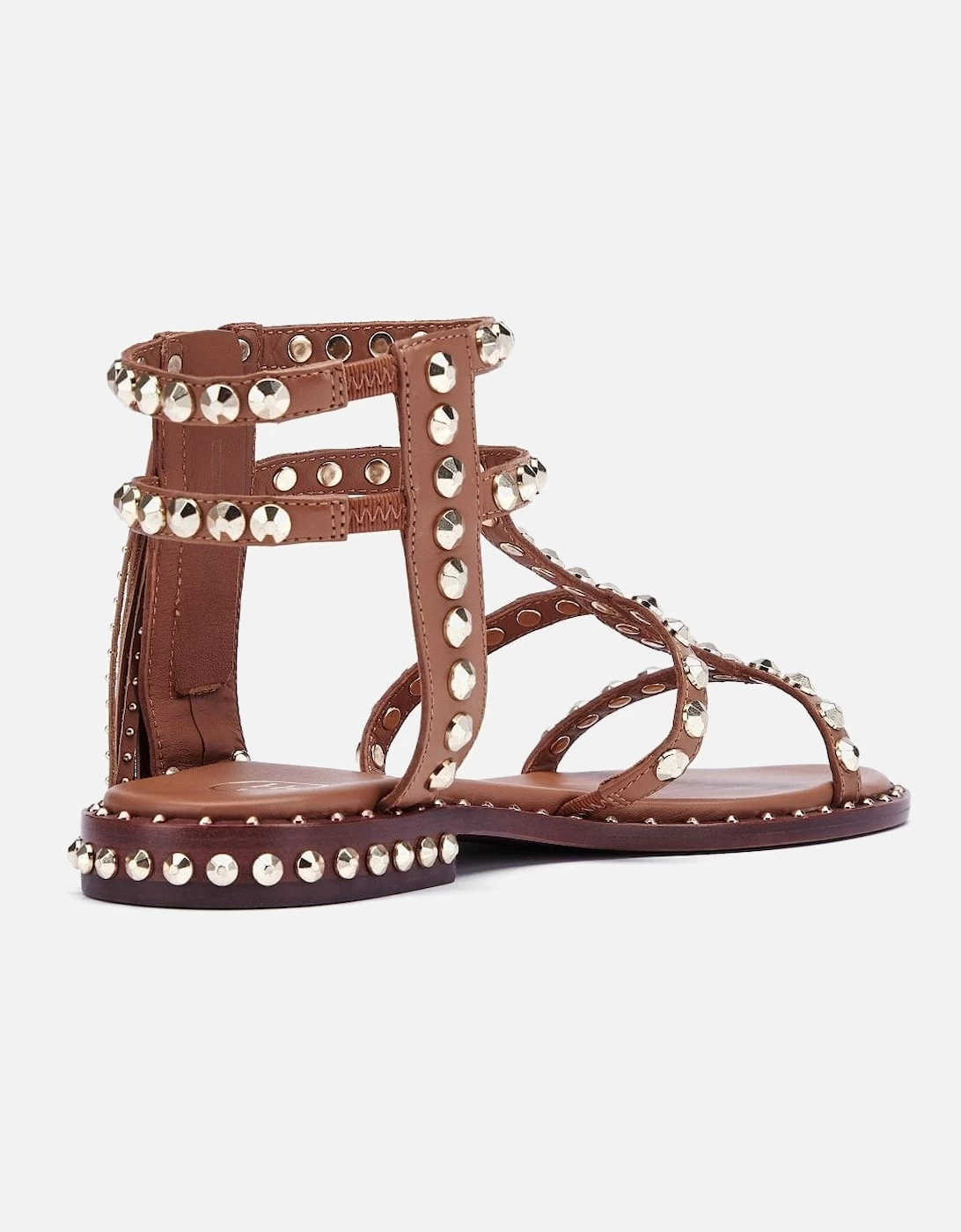 POWER Embellished Brown Leather Sandals - Image 3