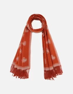 Love Heart Tassel Reversible Cashmere Blend Scarf