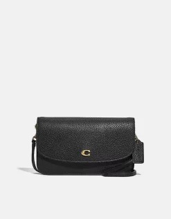 Coach Women's Polished Pebble Leather Hayden Cross Body Bag -Black - Coach
