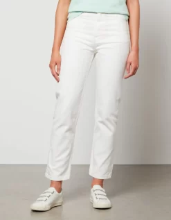 Maison Kitsuné Women's Cropped Straight Jeans - Ecru - Maison Kitsuné - Home - Maison Kitsuné Women's Cropped Straight Jeans - Ecru