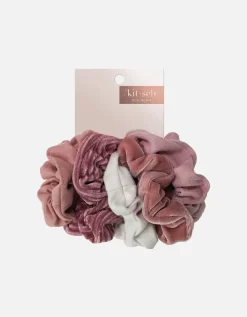 Kitsch Velvet Scrunchies - Blush/Mauve