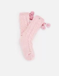 UGG Women's Pom Pom Fleece Lined Crew Socks - Seashell Pink - UGG