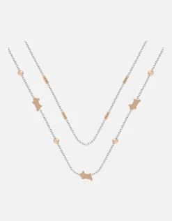 Radley Ladies Silver & 18ct Rose Gold Plated Double Layer Necklace