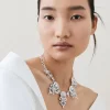 Karen Millen Silver Plated Diamante Extreme Necklace