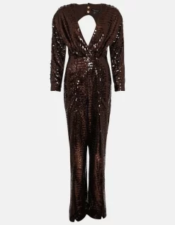 Karen Millen Fringed Sequinned V Neck Jumpsuit