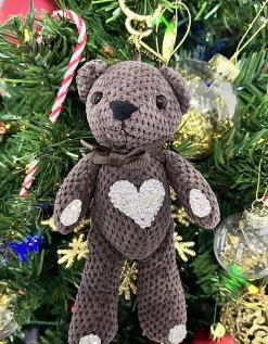 Brown Faux Fur Teddy Bear With Diamante Detailing