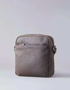 Hunter Leather Cross Body Messenger Bag In Brown