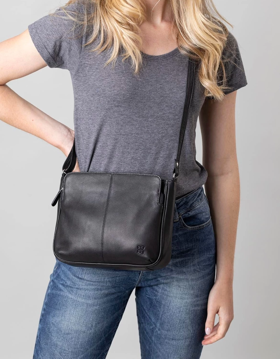 Ambleside Leather Cross Body Bag In Black