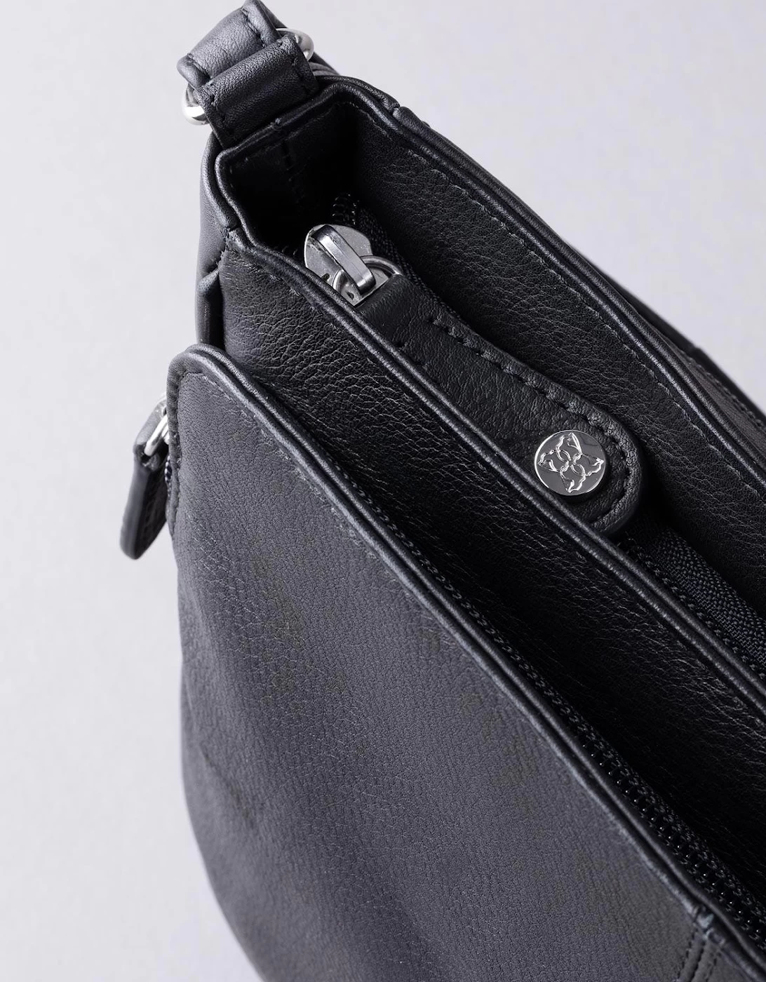 Ambleside Leather Cross Body Bag In Black - Image 6