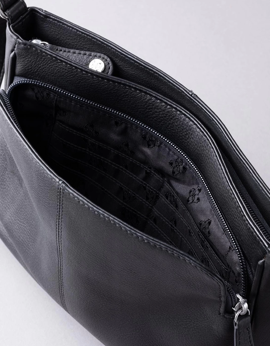 Ambleside Leather Cross Body Bag In Black - Image 7